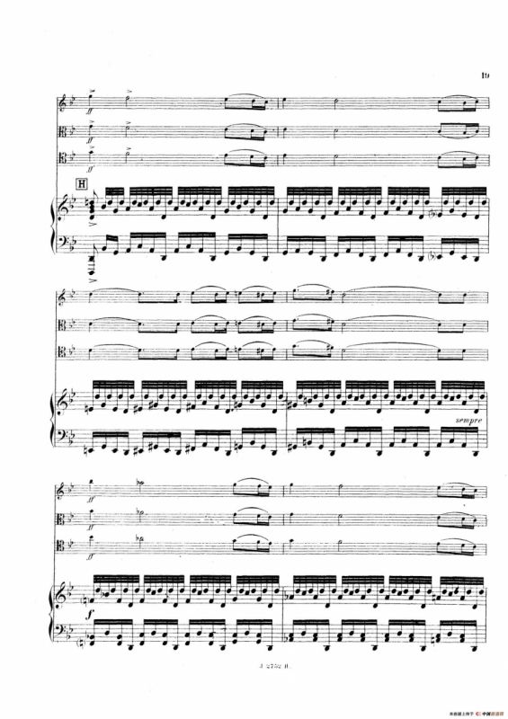 Piano Quartet No.2 in g Minor Op.45（g小调第二钢琴四重奏总谱）