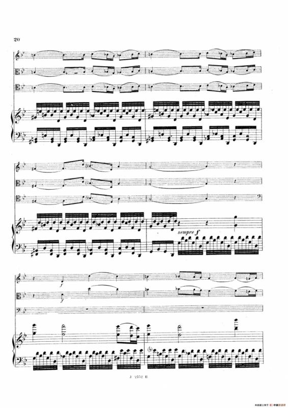 Piano Quartet No.2 in g Minor Op.45（g小调第二钢琴四重奏总谱）