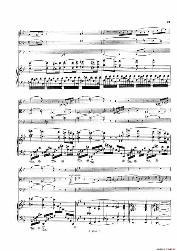 Piano Quartet No.2 in g Minor Op.45（g小调第二钢琴四重奏总谱）