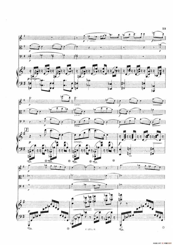 Piano Quartet No.2 in g Minor Op.45（g小调第二钢琴四重奏总谱）