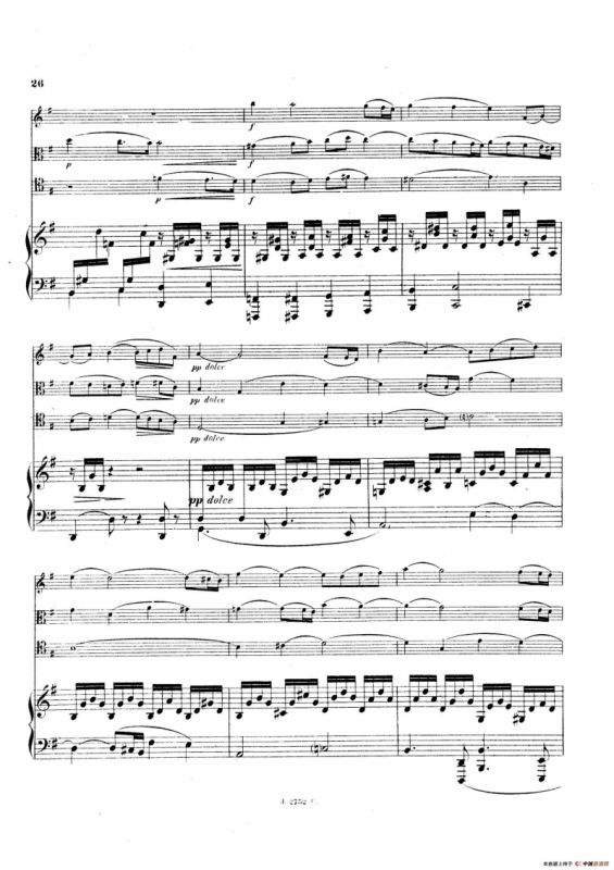 Piano Quartet No.2 in g Minor Op.45（g小调第二钢琴四重奏总谱）