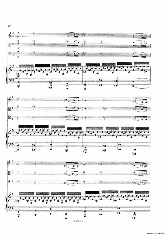 Piano Quartet No.2 in g Minor Op.45（g小调第二钢琴四重奏总谱）