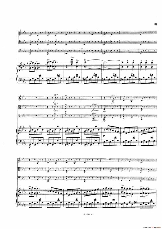 Piano Quartet No.2 in g Minor Op.45（g小调第二钢琴四重奏总谱）