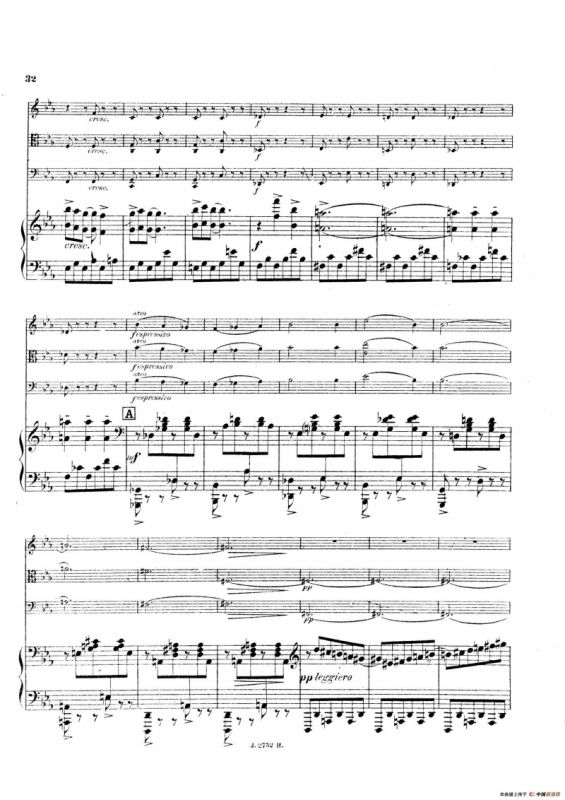 Piano Quartet No.2 in g Minor Op.45（g小调第二钢琴四重奏总谱）