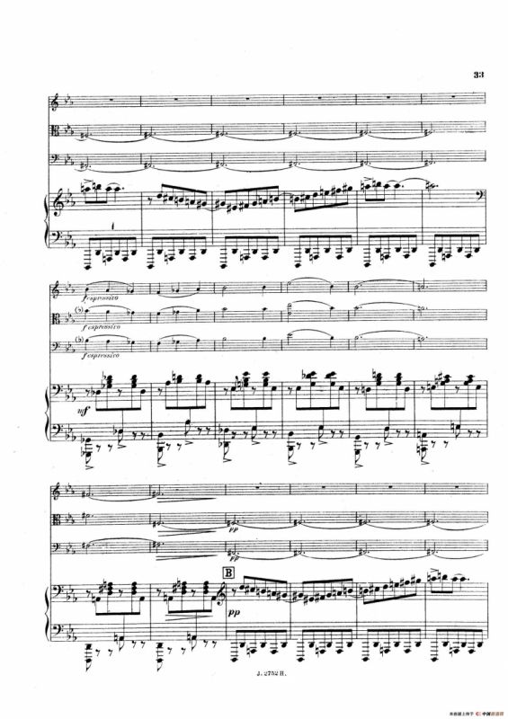 Piano Quartet No.2 in g Minor Op.45（g小调第二钢琴四重奏总谱）
