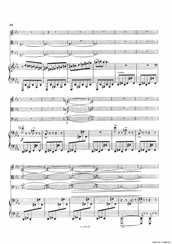 Piano Quartet No.2 in g Minor Op.45（g小调第二钢琴四重奏总谱）