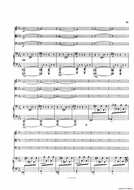 Piano Quartet No.2 in g Minor Op.45（g小调第二钢琴四重奏总谱）