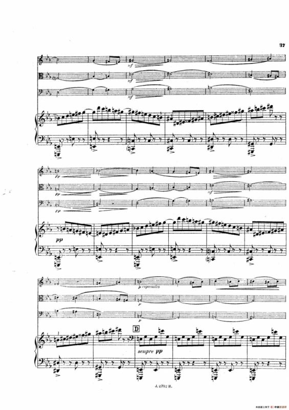 Piano Quartet No.2 in g Minor Op.45（g小调第二钢琴四重奏总谱）