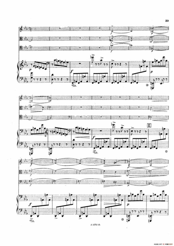 Piano Quartet No.2 in g Minor Op.45（g小调第二钢琴四重奏总谱）