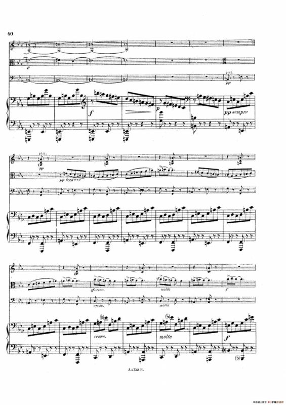 Piano Quartet No.2 in g Minor Op.45（g小调第二钢琴四重奏总谱）