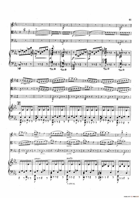 Piano Quartet No.2 in g Minor Op.45（g小调第二钢琴四重奏总谱）