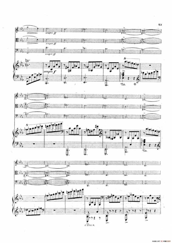 Piano Quartet No.2 in g Minor Op.45（g小调第二钢琴四重奏总谱）