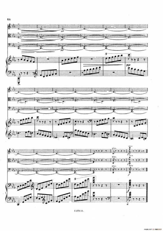 Piano Quartet No.2 in g Minor Op.45（g小调第二钢琴四重奏总谱）