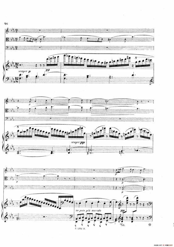 Piano Quartet No.2 in g Minor Op.45（g小调第二钢琴四重奏总谱）