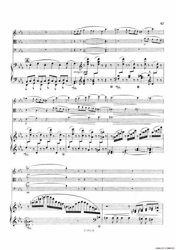 Piano Quartet No.2 in g Minor Op.45（g小调第二钢琴四重奏总谱）