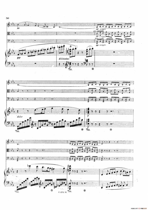 Piano Quartet No.2 in g Minor Op.45（g小调第二钢琴四重奏总谱）