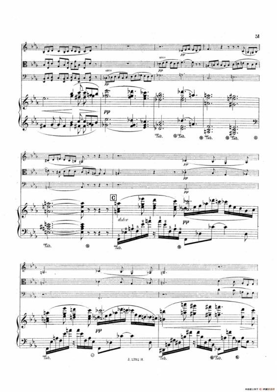 Piano Quartet No.2 in g Minor Op.45（g小调第二钢琴四重奏总谱）