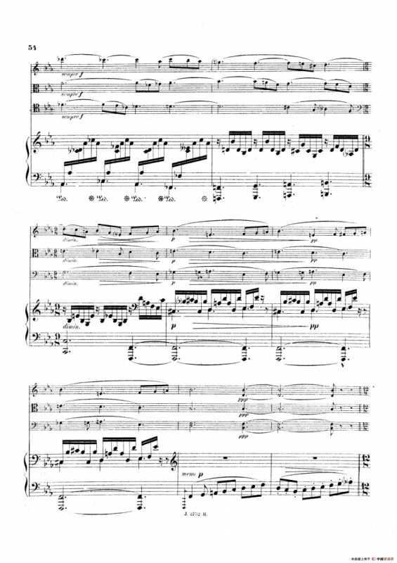 Piano Quartet No.2 in g Minor Op.45（g小调第二钢琴四重奏总谱）