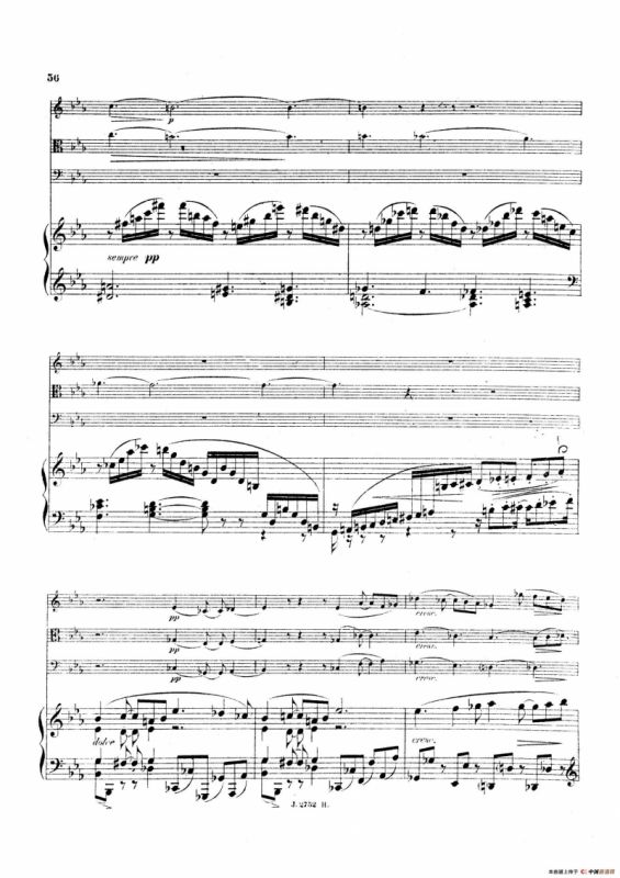 Piano Quartet No.2 in g Minor Op.45（g小调第二钢琴四重奏总谱）
