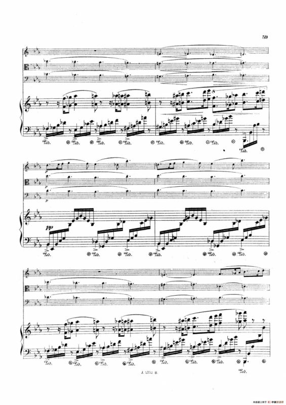 Piano Quartet No.2 in g Minor Op.45（g小调第二钢琴四重奏总谱）
