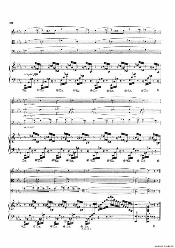 Piano Quartet No.2 in g Minor Op.45（g小调第二钢琴四重奏总谱）