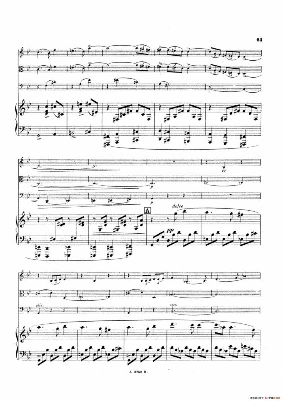 Piano Quartet No.2 in g Minor Op.45（g小调第二钢琴四重奏总谱）