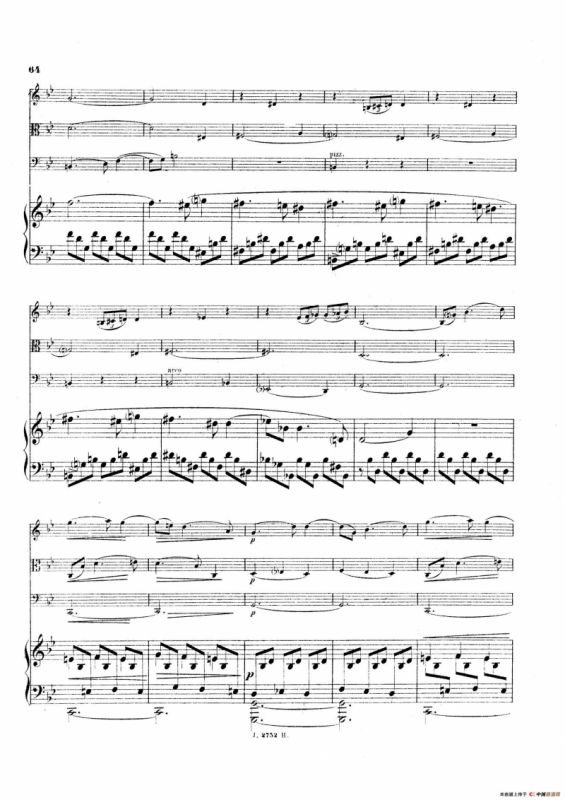 Piano Quartet No.2 in g Minor Op.45（g小调第二钢琴四重奏总谱）