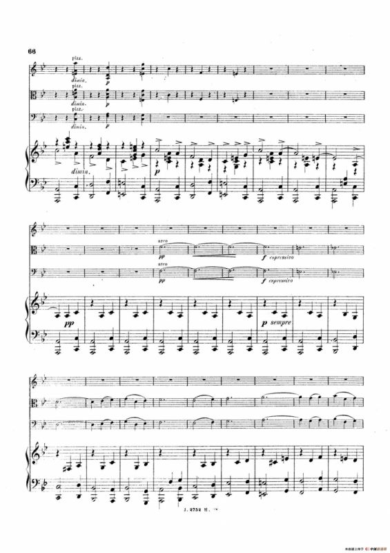 Piano Quartet No.2 in g Minor Op.45（g小调第二钢琴四重奏总谱）