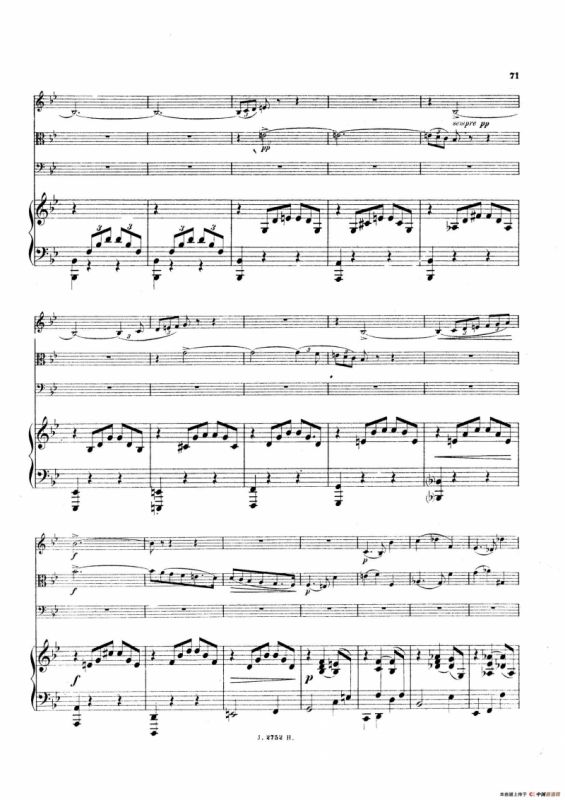 Piano Quartet No.2 in g Minor Op.45（g小调第二钢琴四重奏总谱）