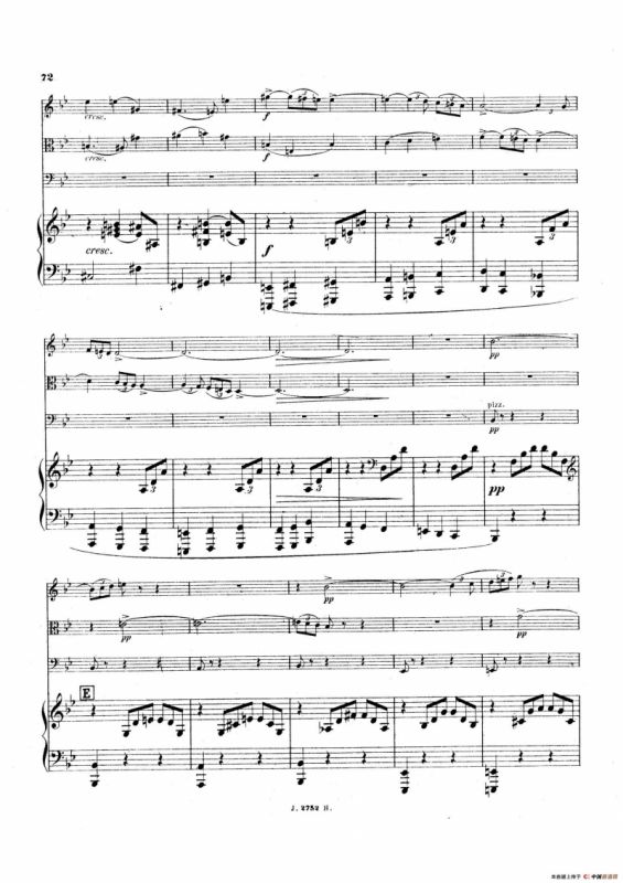 Piano Quartet No.2 in g Minor Op.45（g小调第二钢琴四重奏总谱）