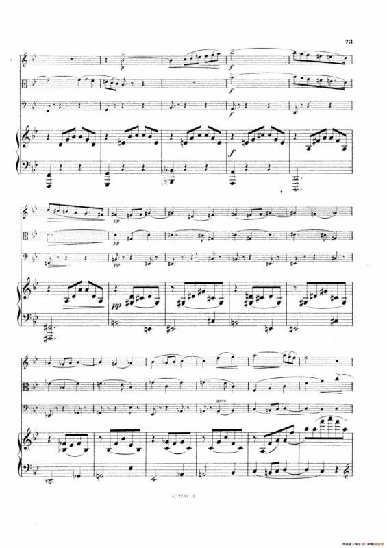 Piano Quartet No.2 in g Minor Op.45（g小调第二钢琴四重奏总谱）