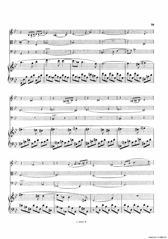 Piano Quartet No.2 in g Minor Op.45（g小调第二钢琴四重奏总谱）