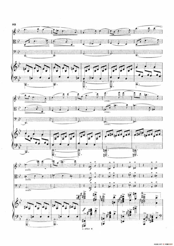 Piano Quartet No.2 in g Minor Op.45（g小调第二钢琴四重奏总谱）