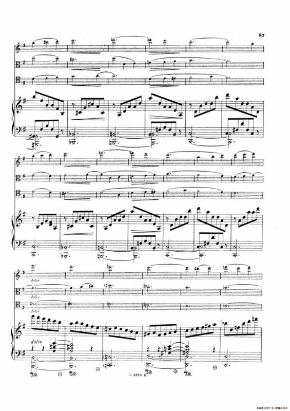 Piano Quartet No.2 in g Minor Op.45（g小调第二钢琴四重奏总谱）