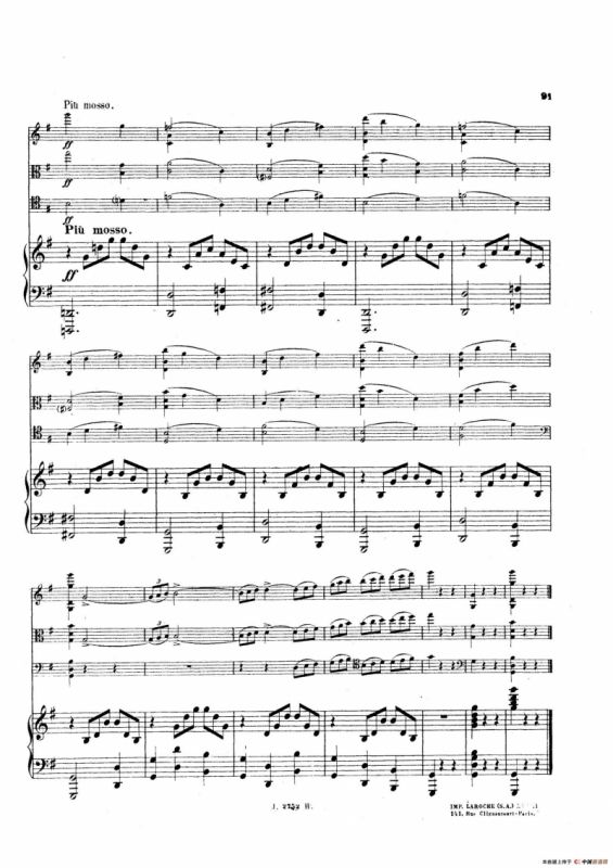 Piano Quartet No.2 in g Minor Op.45（g小调第二钢琴四重奏总谱）