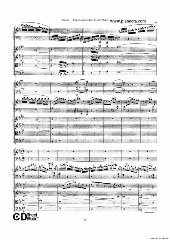 Piano Concerto No.26 in D Major K.537（D大调第二十六钢琴协奏曲总谱）