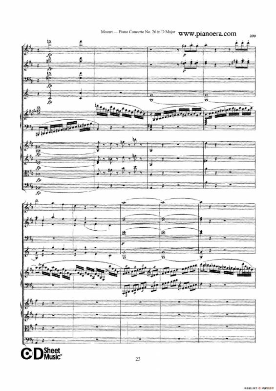 Piano Concerto No.26 in D Major K.537（D大调第二十六钢琴协奏曲总谱）