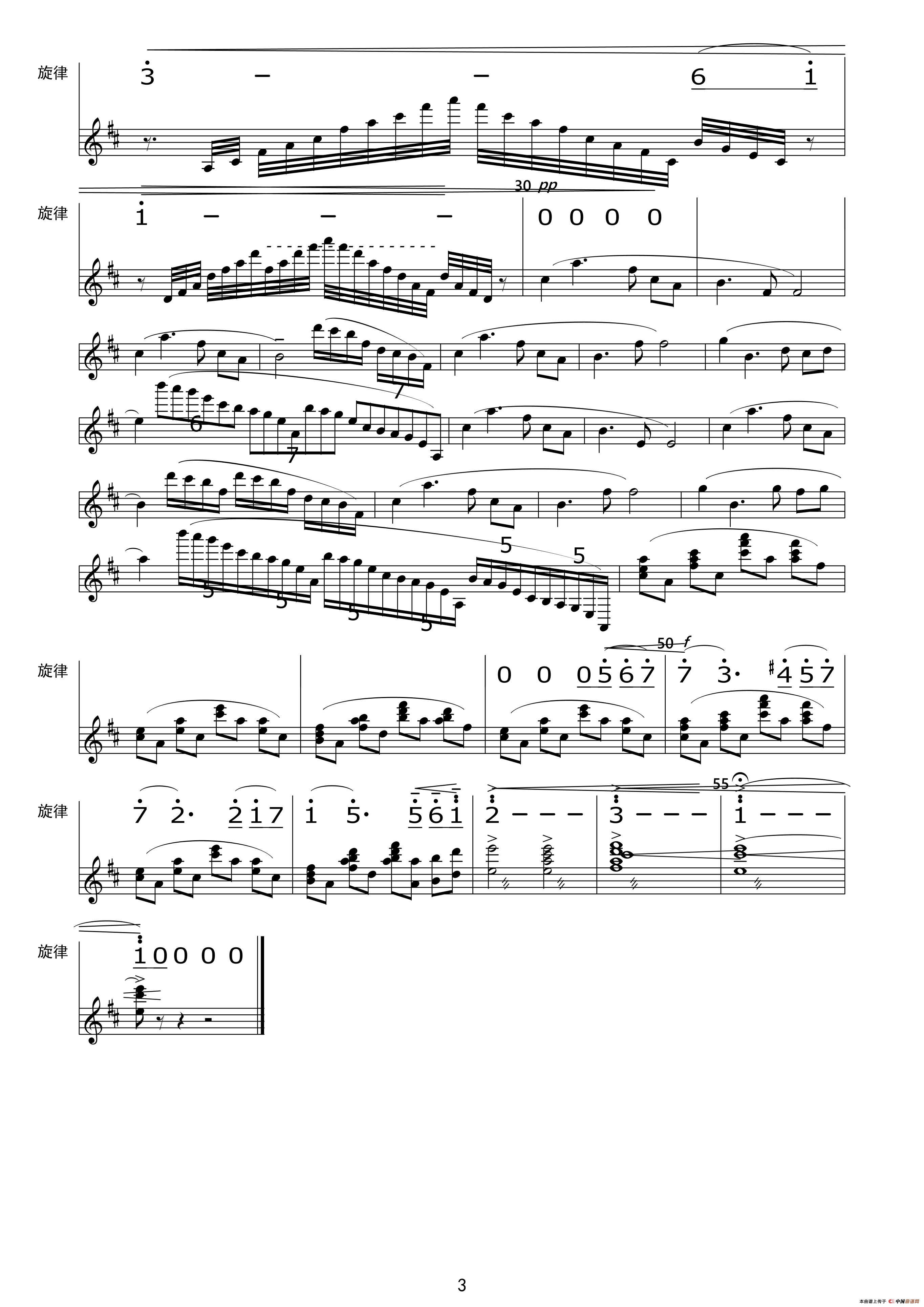 关峡：第一交响曲（简谱节选）