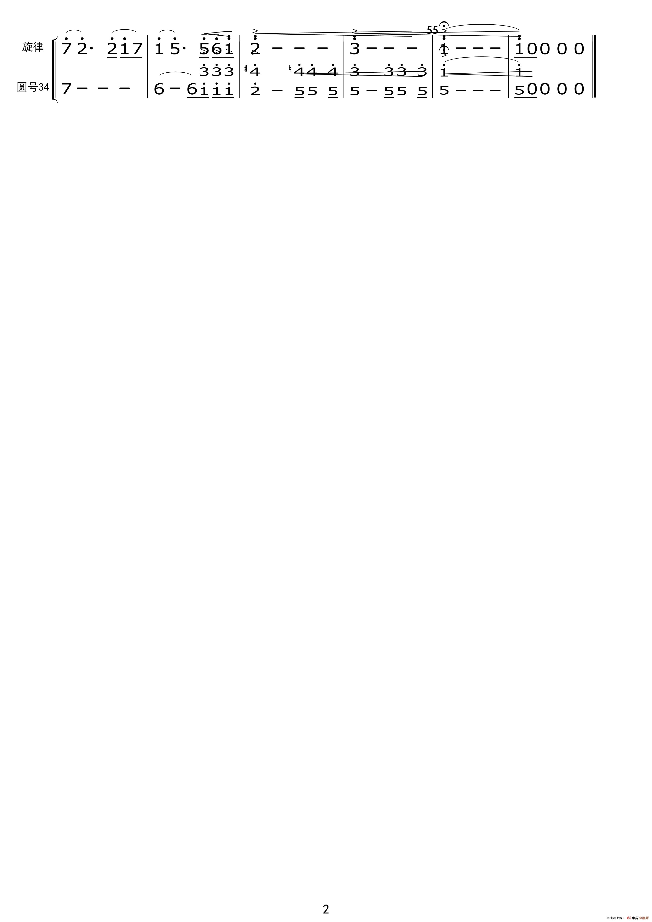 关峡：第一交响曲（简谱节选）