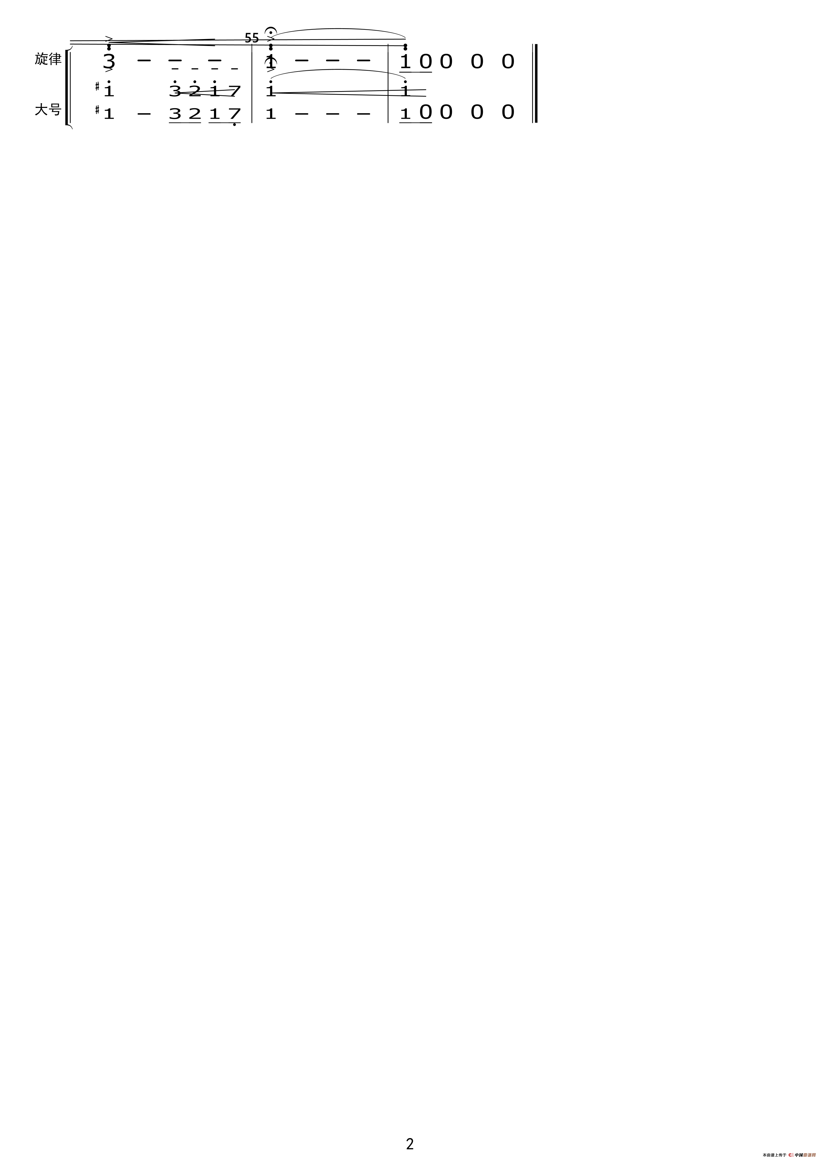 关峡：第一交响曲（简谱节选）