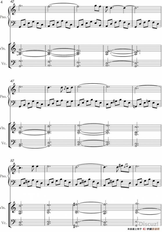 A小调浪漫曲（钢琴+小提琴+大提琴）