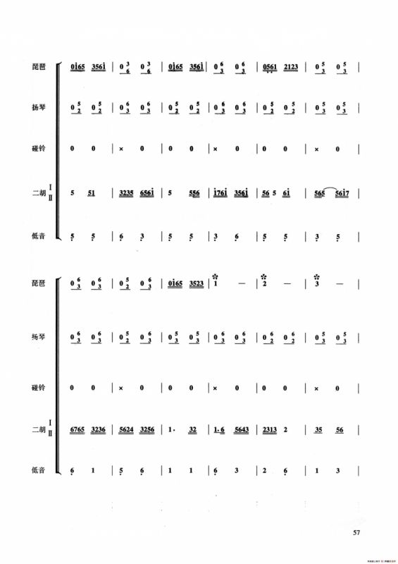 紫竹调（民乐合奏总谱、彭修文编曲版）