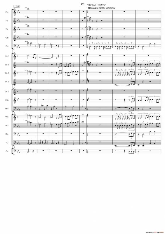 加勒比海盗交响组曲（PIRATES OF THE CARIBBEAN）（交响总谱）