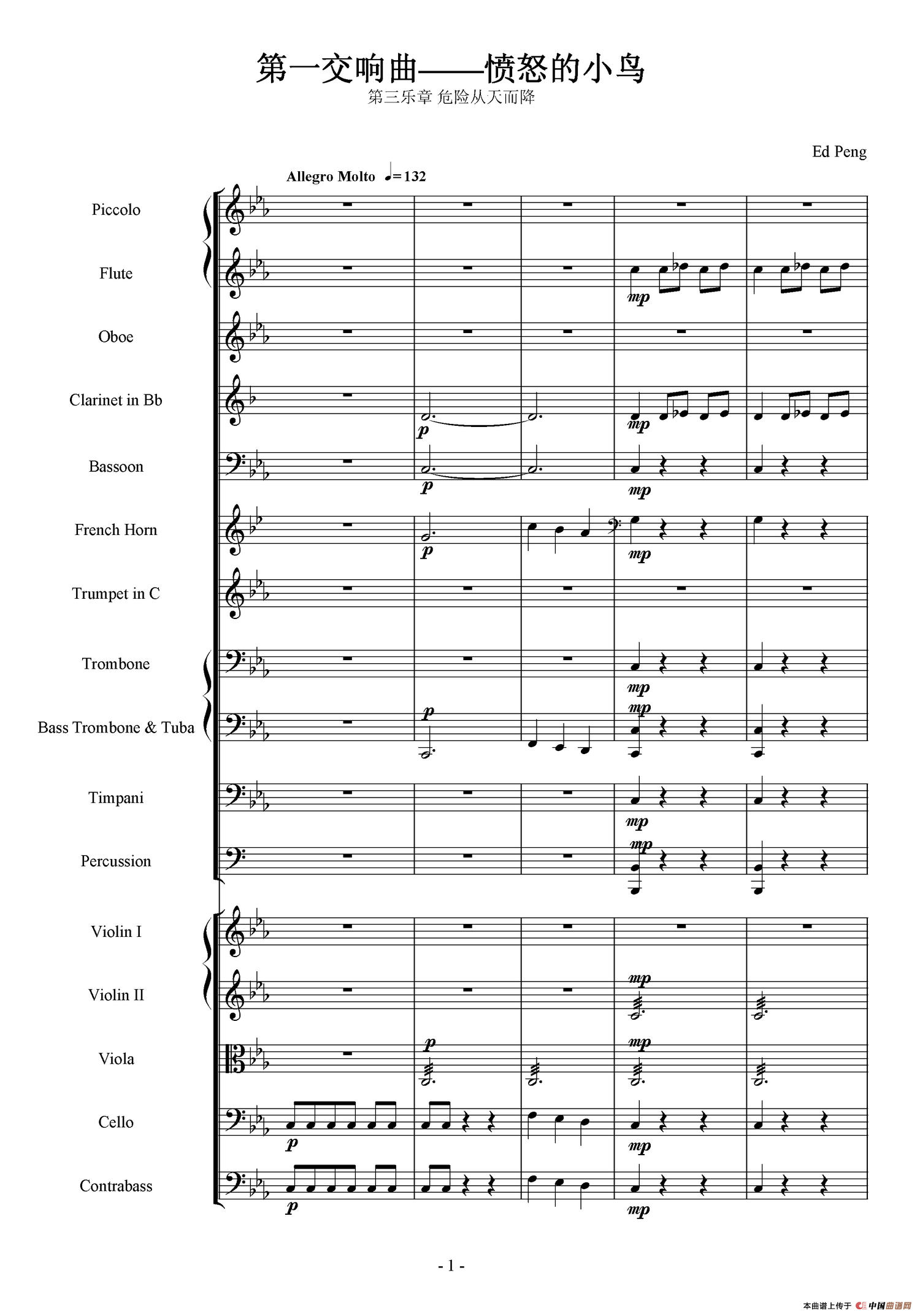 第一交响曲——愤怒的小鸟（第三乐章 危险从天而降）