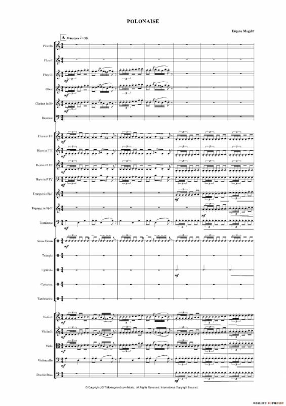 《来自皇室的舞蹈》管弦乐套曲：1.POLONAISE（波兰舞曲）（总谱）