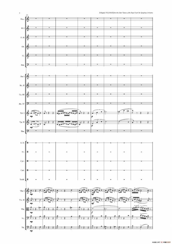 《来自皇室的舞蹈》管弦乐套曲：1.POLONAISE（波兰舞曲）（总谱）