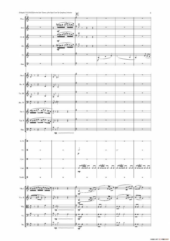 《来自皇室的舞蹈》管弦乐套曲：1.POLONAISE（波兰舞曲）（总谱）