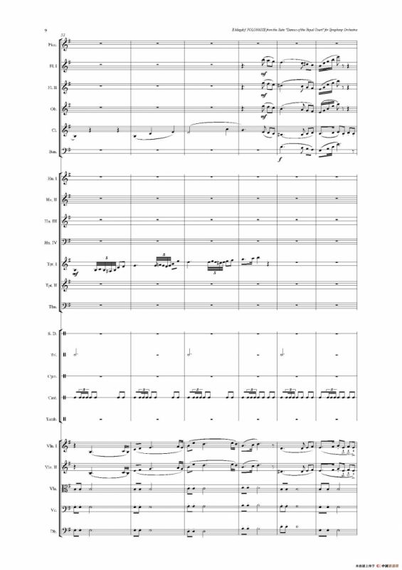 《来自皇室的舞蹈》管弦乐套曲：1.POLONAISE（波兰舞曲）（总谱）