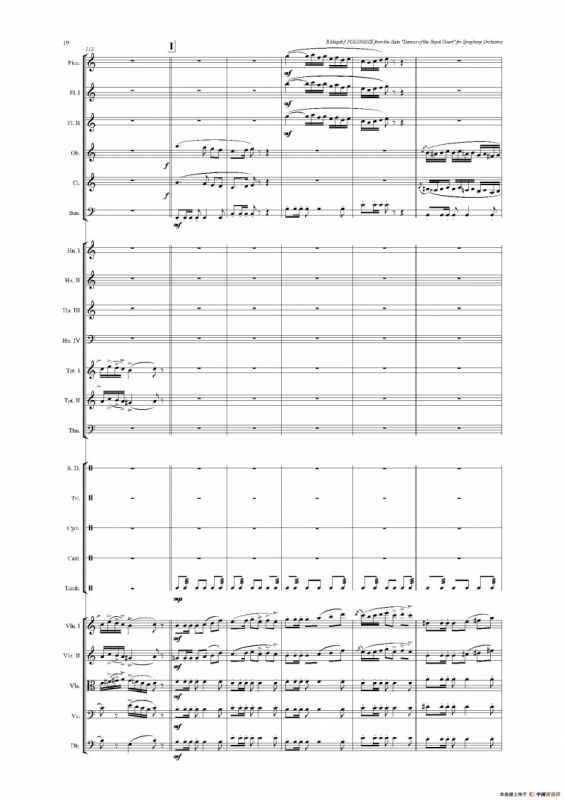 《来自皇室的舞蹈》管弦乐套曲：1.POLONAISE（波兰舞曲）（总谱）