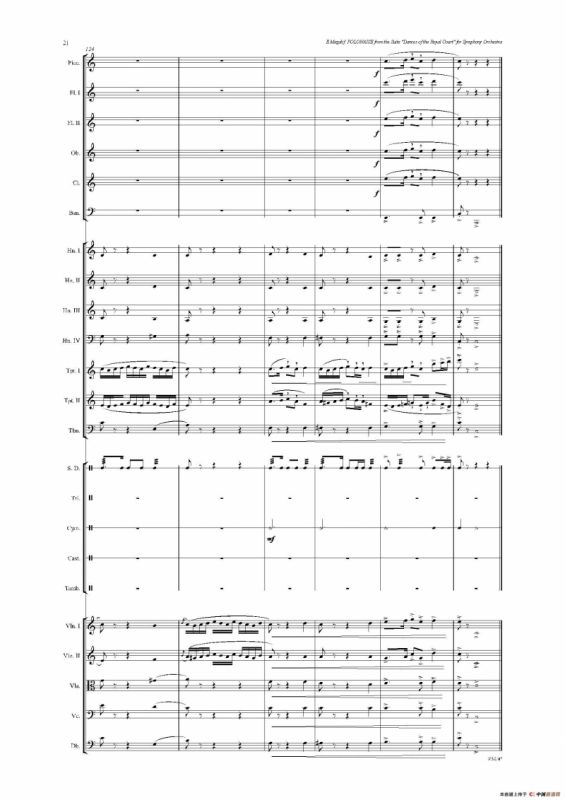 《来自皇室的舞蹈》管弦乐套曲：1.POLONAISE（波兰舞曲）（总谱）